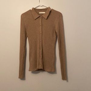 Oak+Fort tan cardigan size small